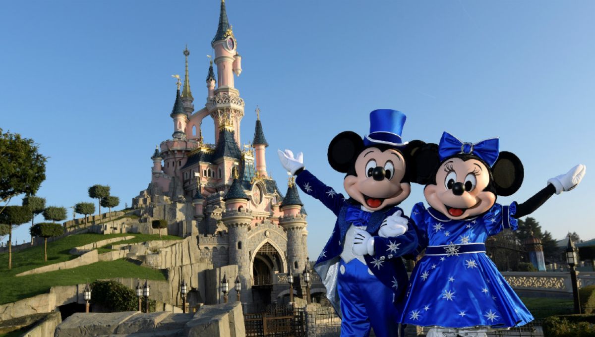 Jouet Mickey Mouse tourne lumineux 30 ème anniversaire Disneyland Paris 30  ans Disney bleu